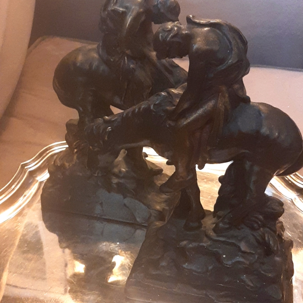 Antique END OF TRAIL metal bookends